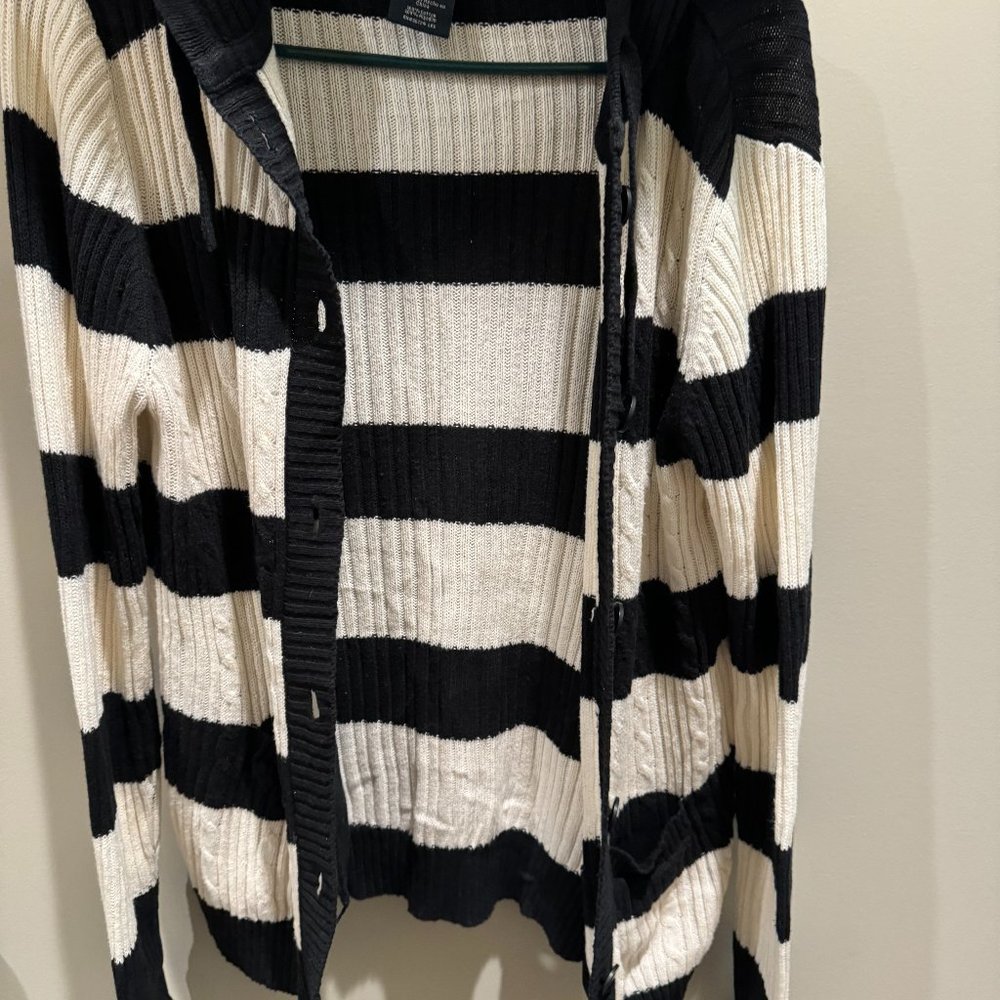 Black and white Button up Sweater